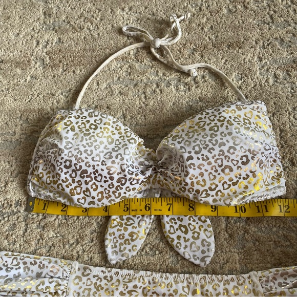 Victoria's Secret 2 Piece Matching Bikini Set Leopard Small Top Medium Bottoms - Picture 5 of 13